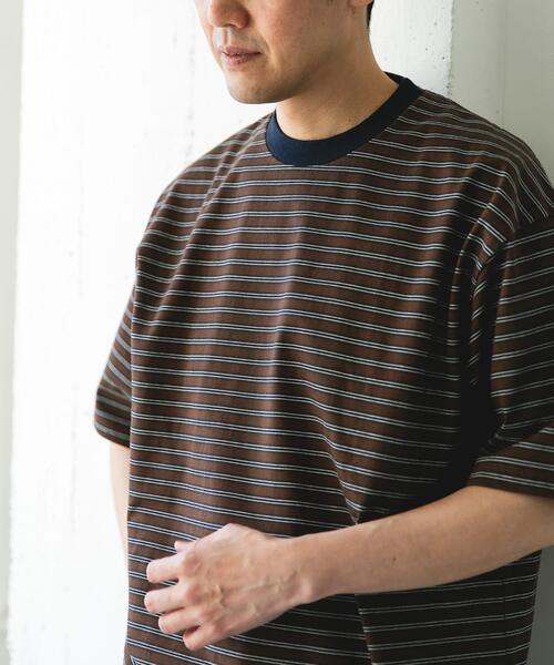 URBAN RESEARCH DOORS(アーバンリサーチドアーズ)の「プレーティングマルチボーダーTシャツ(Tシャツ/カットソー・メンズ・ホワイト系その他/ブラウン系その他・LARGE/MEDIUM)」の22枚目の写真