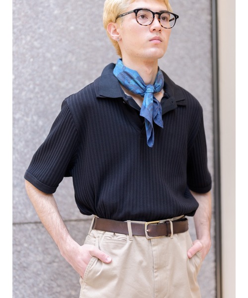 Banana Republic(バナナリパブリック)の「リラックス ストレッチコットン ジョニーカラー ポロシャツ(ポロシャツ・メンズ・ブラック/アイボリー・XL/S/M/L)」の5枚目の写真