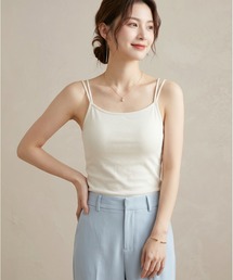 gleam（グリーム）の「バンブー素材カップ付きキャミソール＆ベアキャミ（キャミソール）」