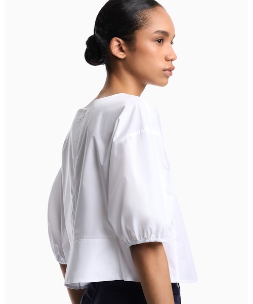 EMPORIO ARMANI(エンポリオアルマーニ)の「【エンポリオ アルマーニ】ブラウス ポプリン パフスリーブ(シャツ/ブラウス・レディース・ラベンダー/ホワイト・38)」の9枚目の写真