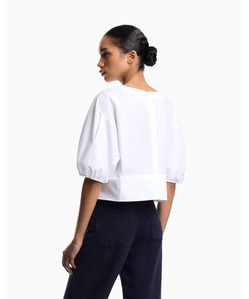 EMPORIO ARMANI(エンポリオアルマーニ)の「【エンポリオ アルマーニ】ブラウス ポプリン パフスリーブ(シャツ/ブラウス・レディース・ラベンダー/ホワイト・38)」の8枚目の写真