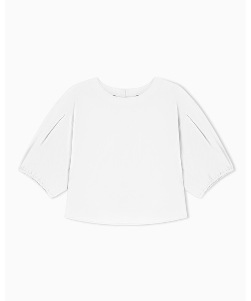 EMPORIO ARMANI(エンポリオアルマーニ)の「【エンポリオ アルマーニ】ブラウス ポプリン パフスリーブ(シャツ/ブラウス・レディース・ラベンダー/ホワイト・38)」の7枚目の写真