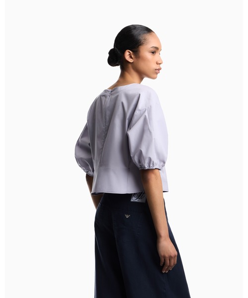 EMPORIO ARMANI(エンポリオアルマーニ)の「【エンポリオ アルマーニ】ブラウス ポプリン パフスリーブ(シャツ/ブラウス・レディース・ラベンダー/ホワイト・38)」の4枚目の写真