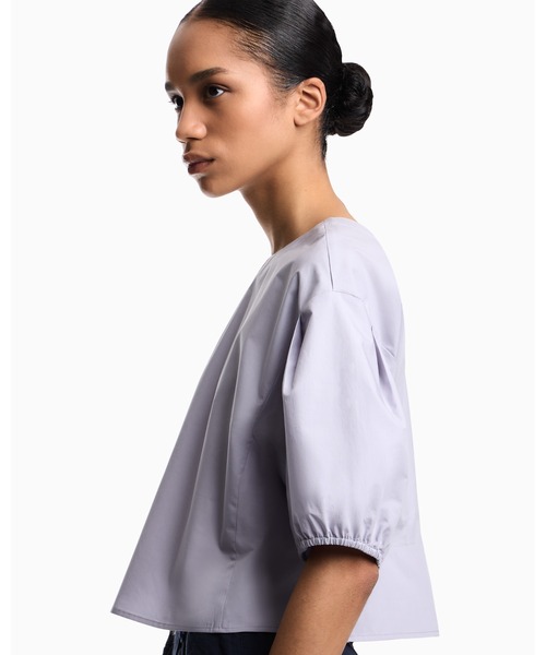 EMPORIO ARMANI(エンポリオアルマーニ)の「【エンポリオ アルマーニ】ブラウス ポプリン パフスリーブ(シャツ/ブラウス・レディース・ラベンダー/ホワイト・38)」の5枚目の写真
