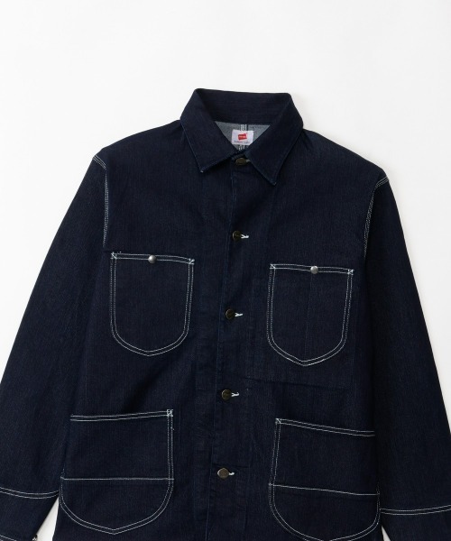 HANES（ヘインズ）の「【Hanes/ヘインズ】メンズ ストレッチデニムカバーオール（その他アウター・メンズ・ブルー系1/ネイビー・LARGE/X-LARGE/MEDIUM）」の8枚目の写真