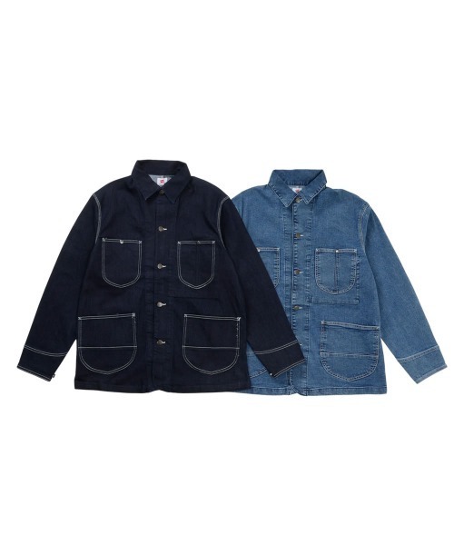 HANES（ヘインズ）の「【Hanes/ヘインズ】メンズ ストレッチデニムカバーオール（その他アウター・メンズ・ブルー系1/ネイビー・LARGE/X-LARGE/MEDIUM）」の5枚目の写真