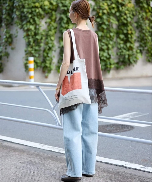 SLOBE IENA(スローブイエナ)の「《WEB限定/追加》BOUCHE SLOBE別注 リネントートバッグ(トートバッグ・レディース・グリーン/ピンク/オレンジ・FREE)」の6枚目の写真