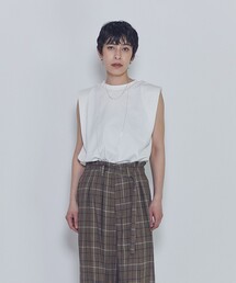 ショルダータックノースリーブTシャツ