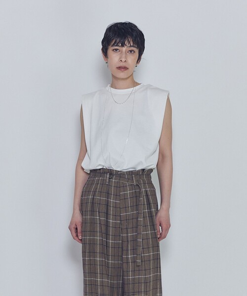 1er Arrondissement(プルミエアロンディスモン)の「ショルダータックノースリーブTシャツ(Tシャツ/カットソー・レディース・ピンク系その他4/ブラック系その他3/オフホワイト・FREE)」の1枚目の写真