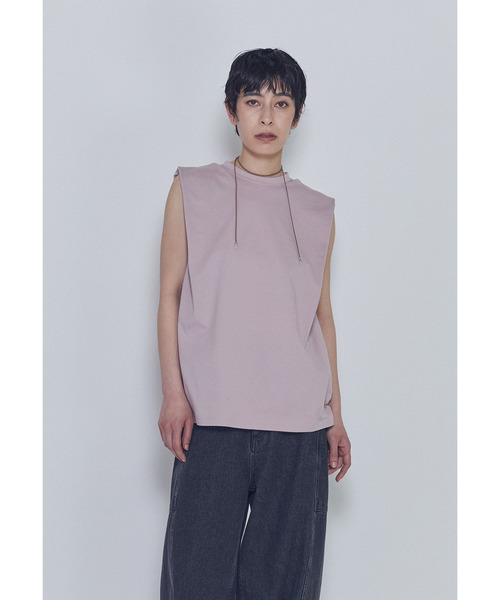 1er Arrondissement(プルミエアロンディスモン)の「ショルダータックノースリーブTシャツ(Tシャツ/カットソー・レディース・ピンク系その他4/ブラック系その他3/オフホワイト・FREE)」の3枚目の写真