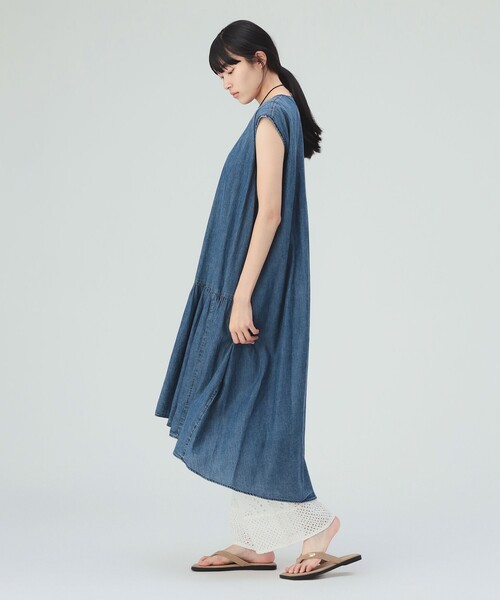 BEAMS HEART（ビームスハート）の「【7/16値下げ】ケミカル加工 デニム ワンピース（ワンピース・レディース・サックスブルー/ネイビー・FREE）」の5枚目の写真