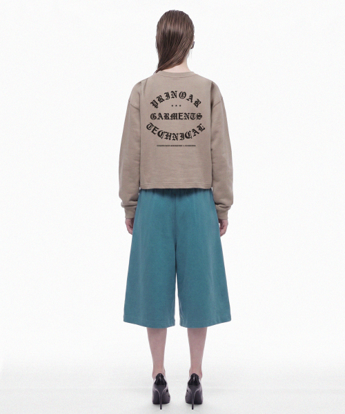 PRINOAR(プリノア)の「ガーメンツセミクロップ長袖Tシャツ - ジンジャーベージュ(Tシャツ/カットソー・レディース・ベージュ・SMALL/MEDIUM/LARGE)」の7枚目の写真
