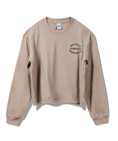 PRINOAR(プリノア)の「ガーメンツセミクロップ長袖Tシャツ - ジンジャーベージュ(Tシャツ/カットソー・レディース・ベージュ・SMALL/MEDIUM/LARGE)」の8枚目の写真