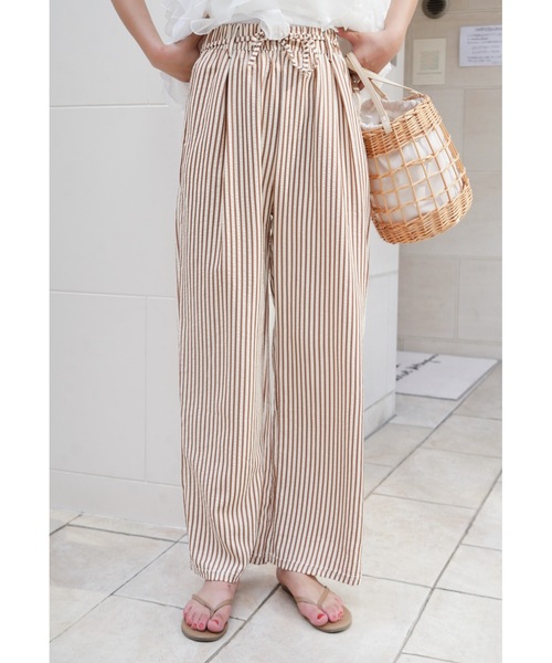 BeBeoD(べベッド)の「ストライプラップデザインストレートパンツ(その他パンツ・レディース・ネイビー/ブラック/ブラウン・フリー)」の9枚目の写真