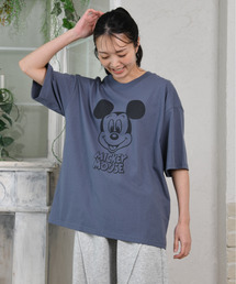 【neos】DISNEY ディズニー ヴィンテージ風 ミッキープリント ルーズシルエットTシャツ かすれ加工 バックプリント 半袖 ユニセックス
