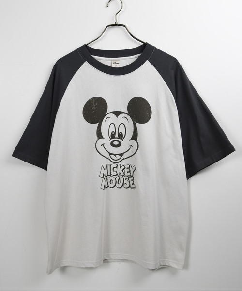 Disney（ディズニー）の「【neos】DISNEY ディズニー ヴィンテージ風 ミッキープリント ルーズシルエットTシャツ かすれ加工 バックプリント 半袖 ユニセックス（Tシャツ/カットソー・レディース・イエロー/スミクロ/アイボリー/ブルー・MEDIUM/X-LARGE/LARGE）」の18枚目の写真
