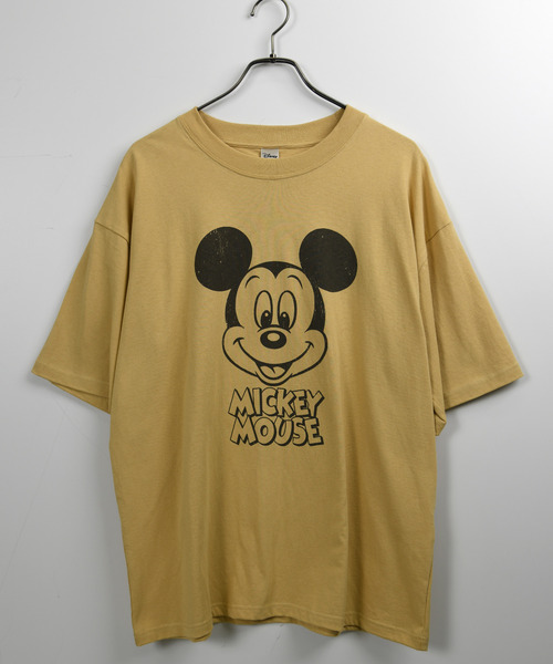 Disney（ディズニー）の「【neos】DISNEY ディズニー ヴィンテージ風 ミッキープリント ルーズシルエットTシャツ かすれ加工 バックプリント 半袖 ユニセックス（Tシャツ/カットソー・レディース・イエロー/スミクロ/アイボリー/ブルー・MEDIUM/X-LARGE/LARGE）」の8枚目の写真