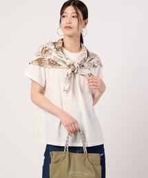 リゾート スカーフアクセント タックTシャツ