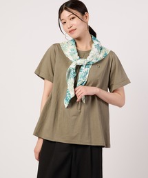 リゾート スカーフアクセント タックTシャツ