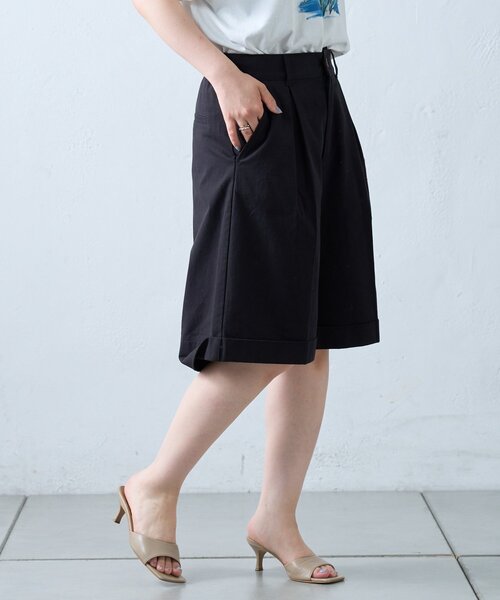 CIAOPANIC TYPY(チャオパニックティピー)の「【willow】折り返しチノハーフパンツ(その他パンツ・レディース・ブラック/ベージュ・ONE SIZE)」の1枚目の写真