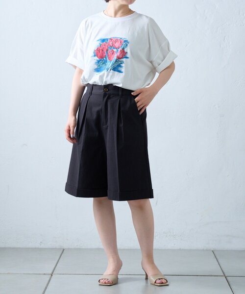 CIAOPANIC TYPY(チャオパニックティピー)の「【willow】折り返しチノハーフパンツ(その他パンツ・レディース・ブラック/ベージュ・ONE SIZE)」の3枚目の写真