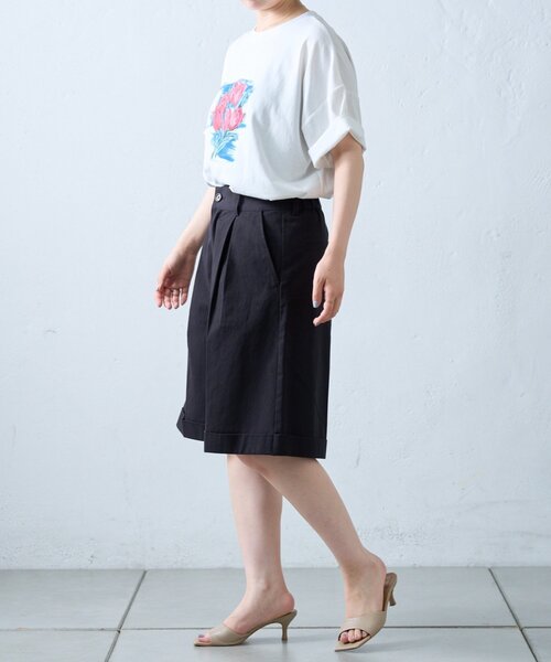 CIAOPANIC TYPY(チャオパニックティピー)の「【willow】折り返しチノハーフパンツ(その他パンツ・レディース・ブラック/ベージュ・ONE SIZE)」の4枚目の写真