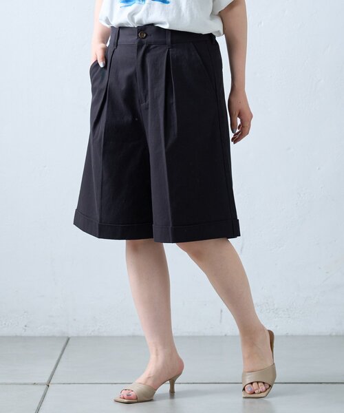 CIAOPANIC TYPY(チャオパニックティピー)の「【willow】折り返しチノハーフパンツ(その他パンツ・レディース・ブラック/ベージュ・ONE SIZE)」の6枚目の写真