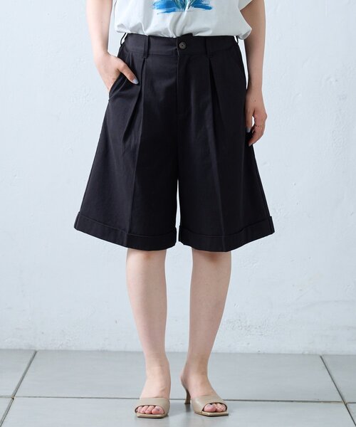 CIAOPANIC TYPY(チャオパニックティピー)の「【willow】折り返しチノハーフパンツ(その他パンツ・レディース・ブラック/ベージュ・ONE SIZE)」の7枚目の写真