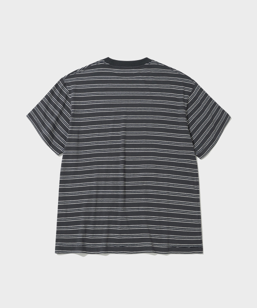 SHIRTER(シャーター)の「FINE STRIPE T-SHIRT (CHARCOAL)(Tシャツ/カットソー・メンズ・その他・SMALL/MEDIUM/LARGE)」の2枚目の写真