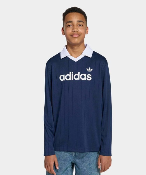 adidas(アディダス)の「LOOSE LONG SLEEVE PINSTRIPE JERSEY / ロンT / アディダスオリジナルス adidas Originals(Tシャツ/カットソー・キッズ・ブルー・170/160/150/140/130)」の7枚目の写真