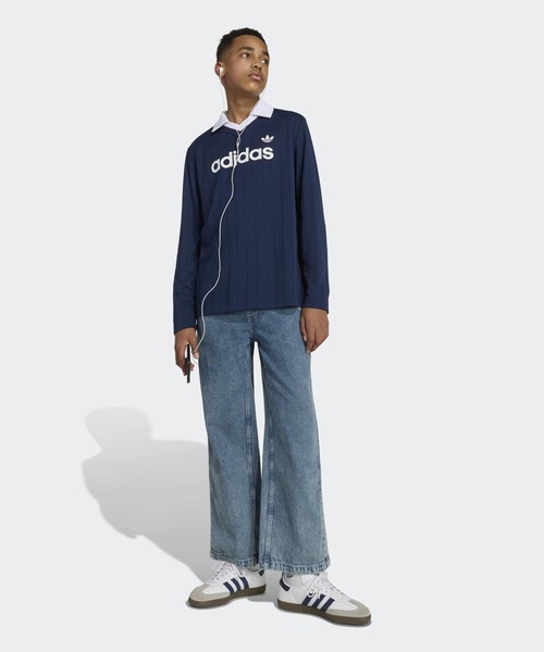 adidas(アディダス)の「LOOSE LONG SLEEVE PINSTRIPE JERSEY / ロンT / アディダスオリジナルス adidas Originals(Tシャツ/カットソー・キッズ・ブルー・170/160/150/140/130)」の3枚目の写真