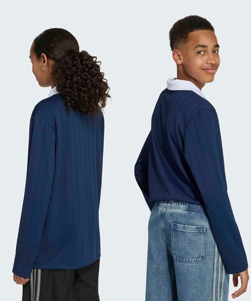 adidas(アディダス)の「LOOSE LONG SLEEVE PINSTRIPE JERSEY / ロンT / アディダスオリジナルス adidas Originals(Tシャツ/カットソー・キッズ・ブルー・170/160/150/140/130)」の8枚目の写真