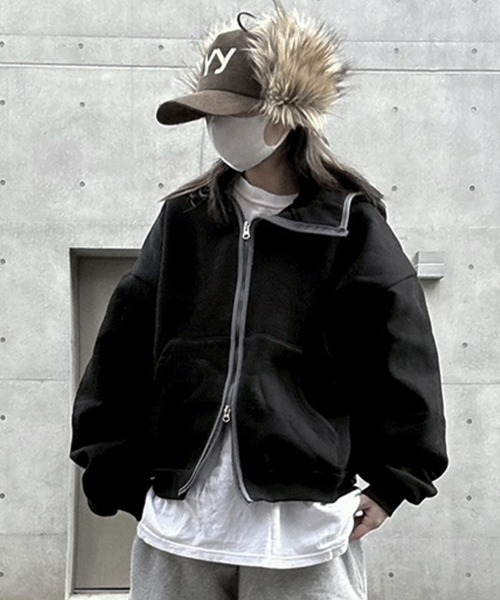 Cropped Balaclava Hood Zip Up/クロップドバラクラバフードジップ