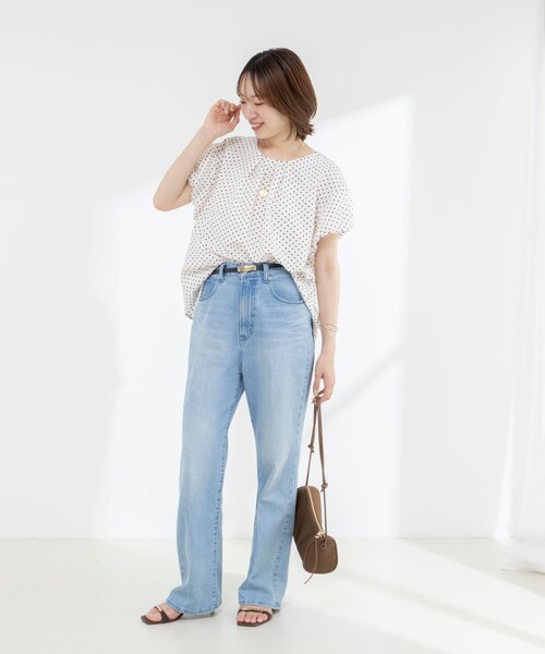 NOLLEY’S(ノーリーズ)の「【WEB限定】ウォッシャブルサッカードット袖ギャザーブラウス(シャツ/ブラウス・レディース・ホワイト系その他4/ブラック系その他3・38)」の20枚目の写真