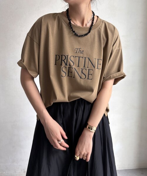 DouDou（ドゥドゥ）の「【WEB限定】プリントロゴTEE（Tシャツ/カットソー・レディース・グレー/ホワイト/キャメル・FREE）」の3枚目の写真