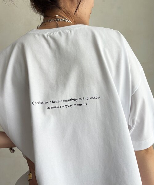 DouDou（ドゥドゥ）の「【WEB限定】プリントロゴTEE（Tシャツ/カットソー・レディース・グレー/ホワイト/キャメル・FREE）」の11枚目の写真