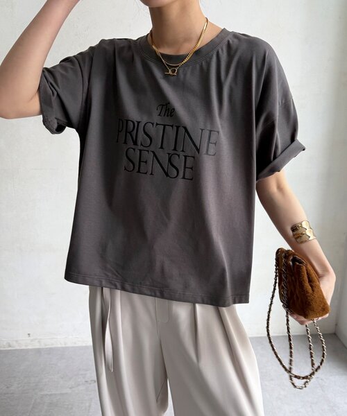 DouDou（ドゥドゥ）の「【WEB限定】プリントロゴTEE（Tシャツ/カットソー・レディース・グレー/ホワイト/キャメル・FREE）」の18枚目の写真