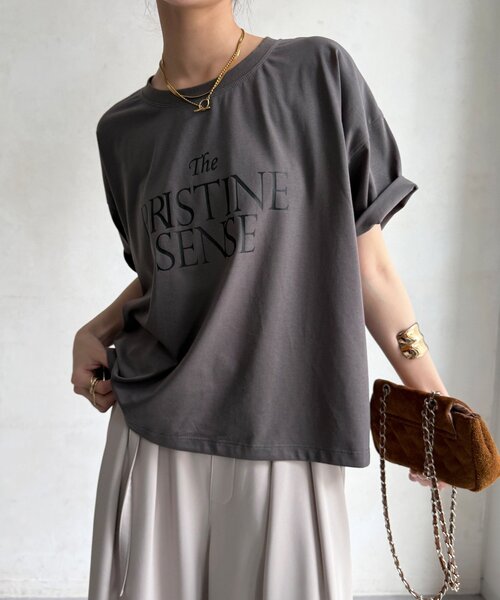 DouDou（ドゥドゥ）の「【WEB限定】プリントロゴTEE（Tシャツ/カットソー・レディース・グレー/ホワイト/キャメル・FREE）」の19枚目の写真