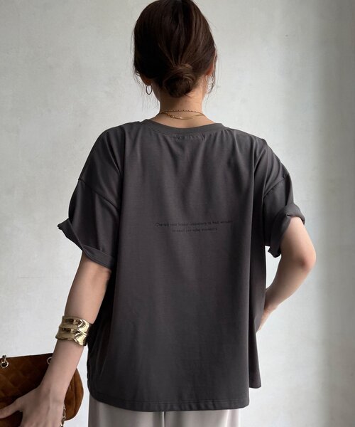 DouDou（ドゥドゥ）の「【WEB限定】プリントロゴTEE（Tシャツ/カットソー・レディース・グレー/ホワイト/キャメル・FREE）」の21枚目の写真