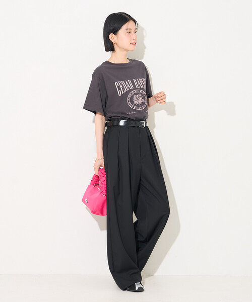 FREAK'S STORE(フリークスストア)の「フラワープリントTシャツ/ロゴTシャツ(Tシャツ/カットソー・レディース・オフホワイト/ライトグレー/チャコール・フリ-)」の18枚目の写真
