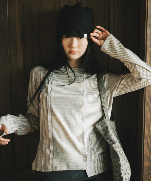 OHESHIO(オヘシオ)の「FLORAL COTTON ECO BAG, KHAKI(エコバッグ/サブバッグ・レディース・その他・FREE)」の6枚目の写真
