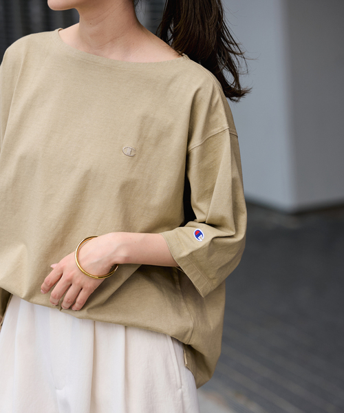 FRAMeWORK（フレームワーク）の「CHAMPION/チャンピオン 別注16S/1 JERESY nuance TEE（Tシャツ/カットソー・レディース・ネイビー/ベージュ・FREE）」の11枚目の写真