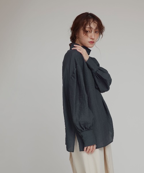 W:Huku(フーク)の「スタンドカラー ボウタイ シアー ブラウス / Stand Collar Bow Tie Blouse(シャツ/ブラウス・レディース・イエロー系その他/ホワイト/グレー系その他・FREE)」の17枚目の写真