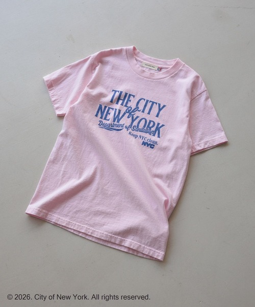Andemiu(アンデミュウ)の「【NYC】ロゴTシャツ(Tシャツ/カットソー・レディース・ピンク/ブルー/オフホワイト・FREE)」の4枚目の写真