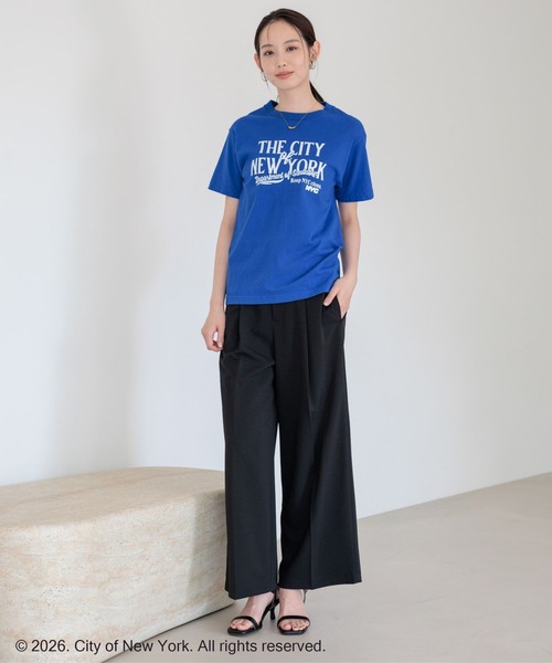 Andemiu(アンデミュウ)の「【NYC】ロゴTシャツ(Tシャツ/カットソー・レディース・ピンク/ブルー/オフホワイト・FREE)」の5枚目の写真