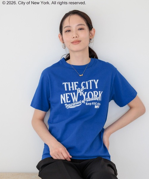 Andemiu(アンデミュウ)の「【NYC】ロゴTシャツ(Tシャツ/カットソー・レディース・ピンク/ブルー/オフホワイト・FREE)」の6枚目の写真