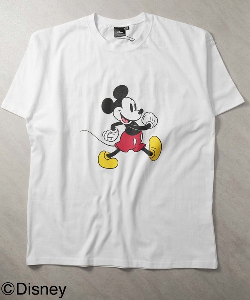 Disney(ディズニー)の「【Disney/MICKEY MOUSE 】ミッキープリント BIG T(Tシャツ/カットソー・メンズ・ダークグリーン/ベージュ/ネイビー/オフホワイト/杢グレー/チャコール/ホワイト系/グレー系・M/L/XL)」の2枚目の写真