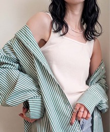 前後2WAY リブタンクトップ レディース スクエアネック・Uネック ベーシックインナー