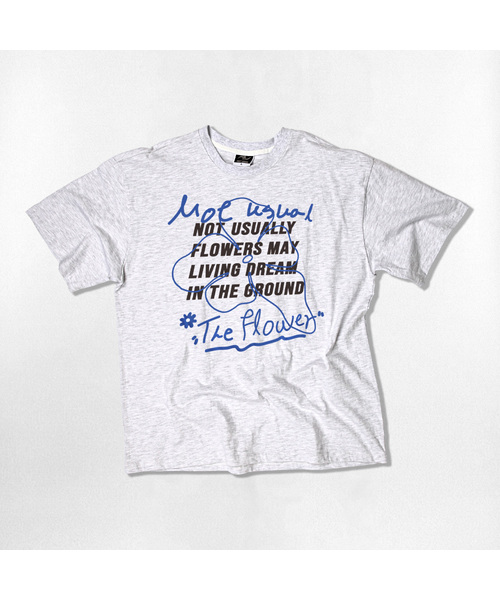NOTUSUAL（ノットユージュアル）の「フラワーラインオーバーサイズ半袖Tシャツ4カラー（Tシャツ/カットソー・レディース・ネイビー/ライトホワイト/ホワイト/ブラック・SMALL/MEDIUM/LARGE/X-LARGE）」の3枚目の写真