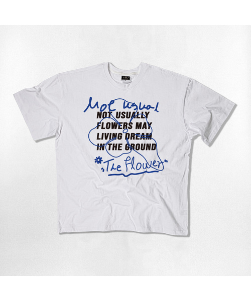 NOTUSUAL（ノットユージュアル）の「フラワーラインオーバーサイズ半袖Tシャツ4カラー（Tシャツ/カットソー・レディース・ネイビー/ライトホワイト/ホワイト/ブラック・SMALL/MEDIUM/LARGE/X-LARGE）」の2枚目の写真